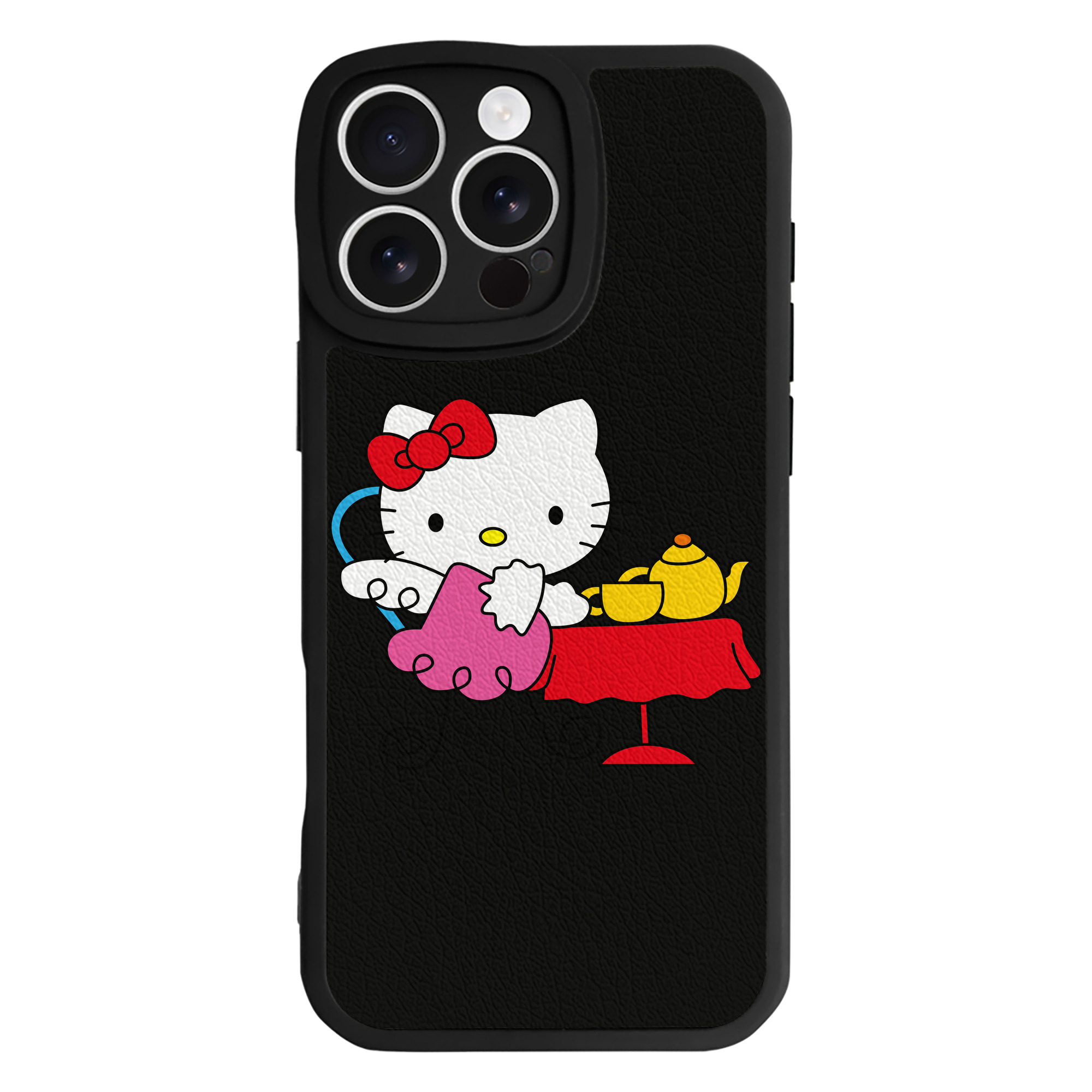 （画像用） Hello Kitty ハローキティ 【iPhone 16シリーズ対応】シリコンスマホケース（レザー調） 材質：シリコン